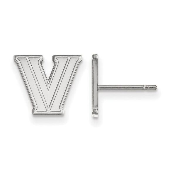 10k White Gold Villanova University XS (Tiny) Post Earrings - Picture 1 of 3